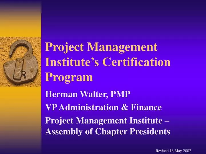 project management institute s certification program