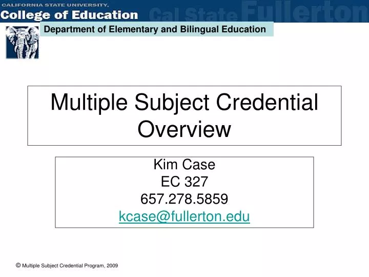 multiple subject credential overview