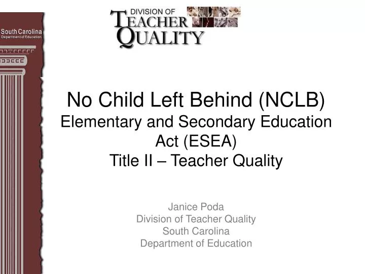 no child left behind nclb elementary and secondary education act esea title ii teacher quality