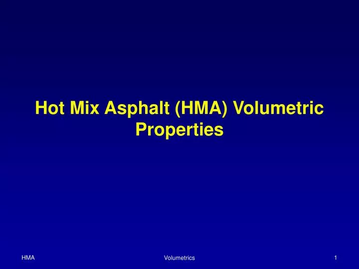 hot mix asphalt hma volumetric properties