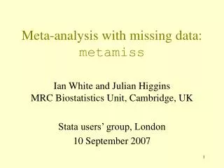 Meta-analysis with missing data: metamiss