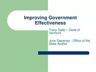 Improving Government Effectiveness