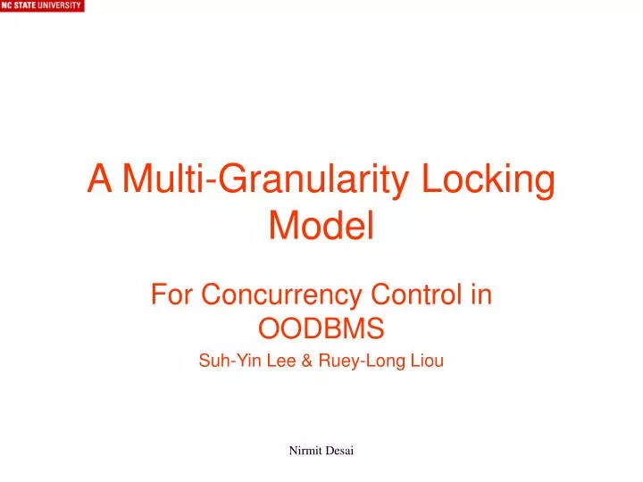 a multi granularity locking model