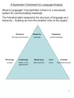 A Systematic Framework for Language Analysis - slide 1