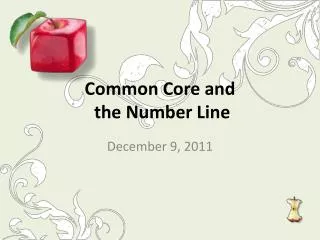 Common Core and the Number Line