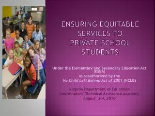 Ensuring Equitable Services to Private School Students