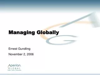 Managing Globally