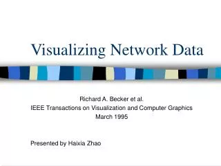 Visualizing Network Data