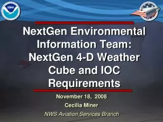 NextGen Environmental Information Team: NextGen 4-D Weather Cube and IOC Requirements