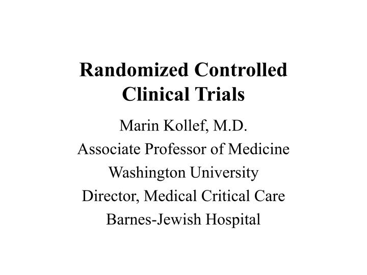 randomized controlled clinical trials