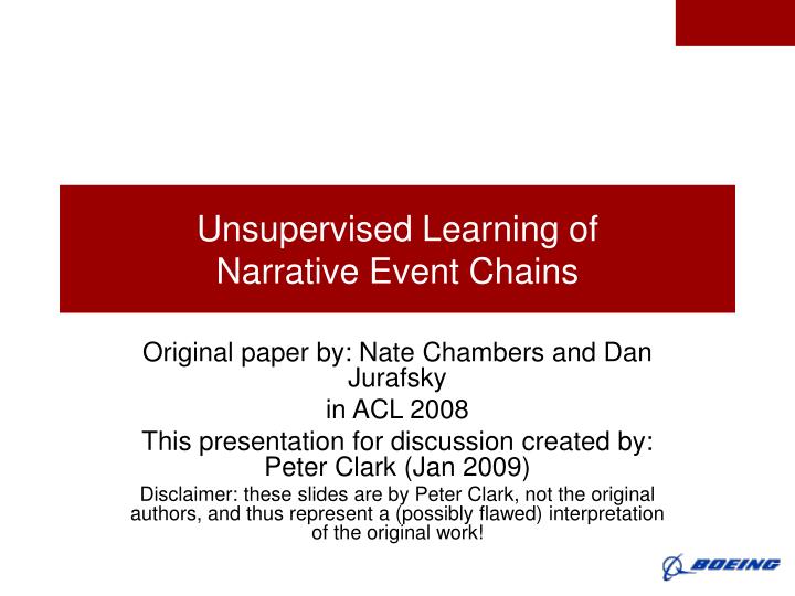 unsupervised learning of narrative event chains