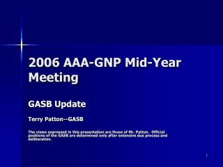 2006 AAA-GNP Mid-Year Meeting