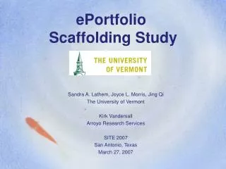 ePortfolio Scaffolding Study