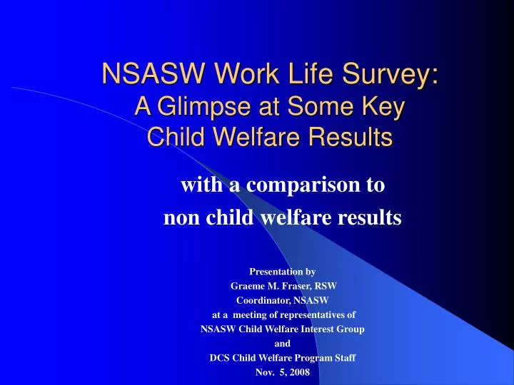 nsasw work life survey a glimpse at some key child welfare results