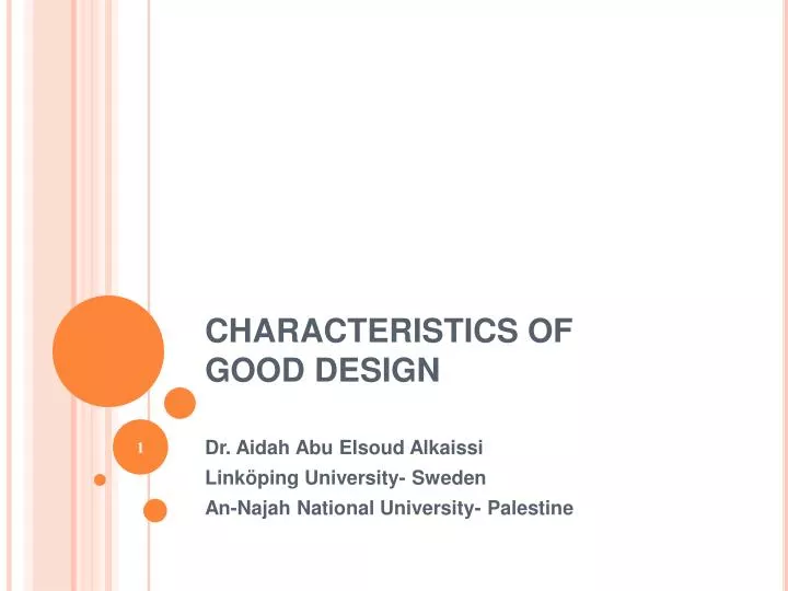 characteristics of good design