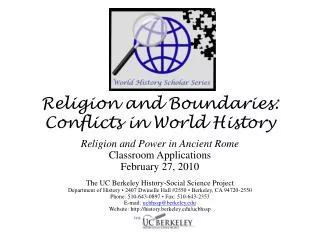 Religion and Boundaries: Conflicts in World History