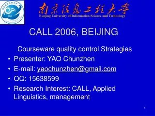 CALL 2006, BEIJING