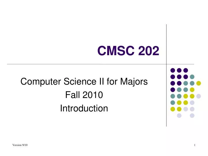 computer science ii for majors fall 2010 introduction