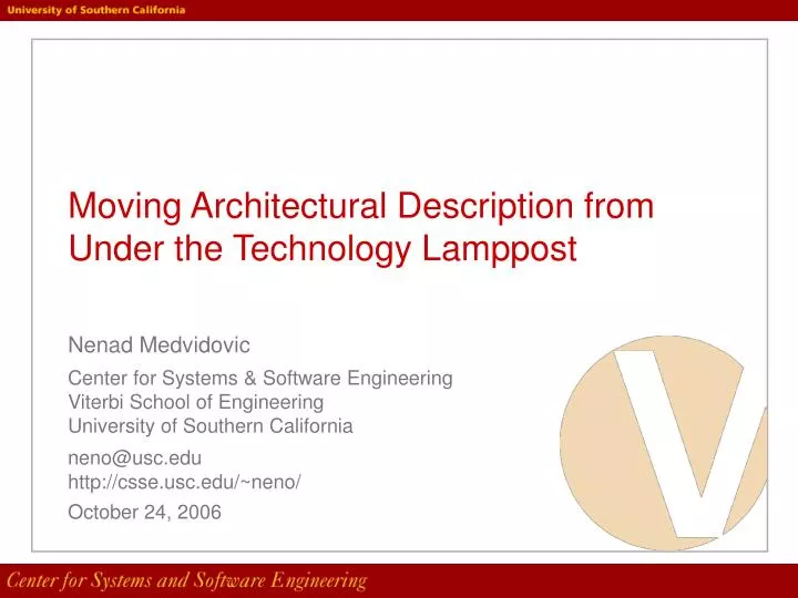 moving architectural description from under the technology lamppost