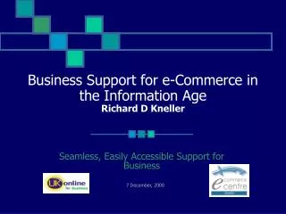 Business Support for e-Commerce in the Information Age Richard D Kneller