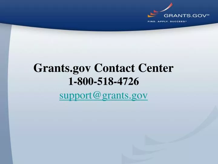 grants gov contact center 1 800 518 4726 support@grants gov
