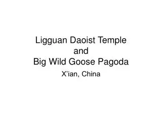 Ligguan Daoist Temple and Big Wild Goose Pagoda