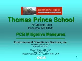 Thomas Prince School 170 Sterling Road Princeton, MA 01541