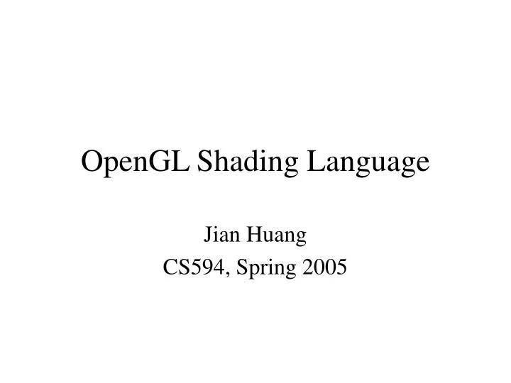 opengl shading language