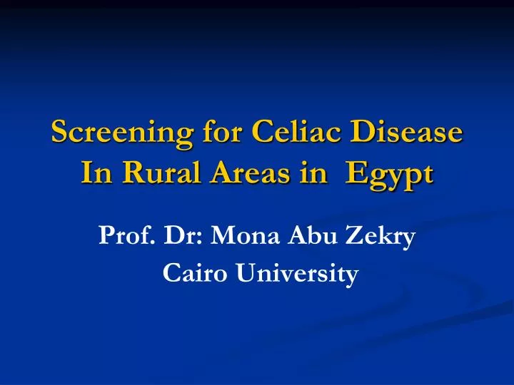 screening for celiac disease in rural areas in egypt