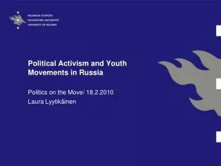 Political Activism and Youth Movements in Russia