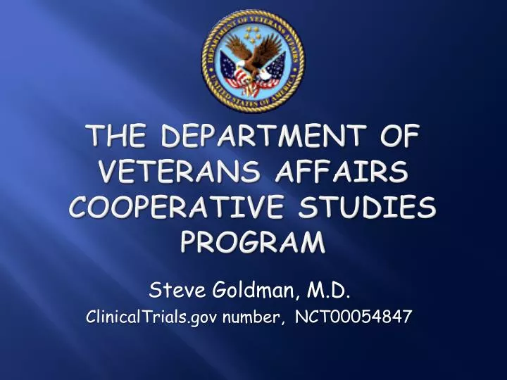 the department of veterans affairs cooperative studies program