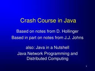 Crash Course in Java