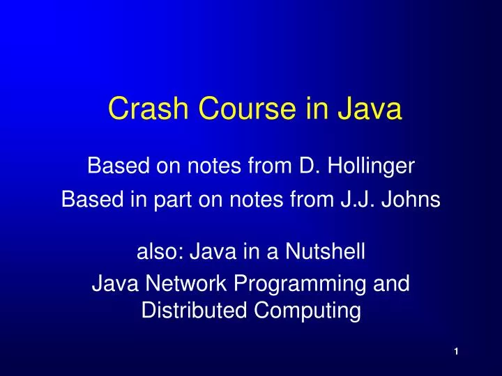 crash course in java
