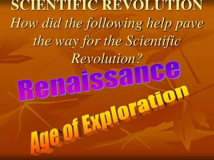 scientific revolution how did the following help pave the way for the scientific revolution