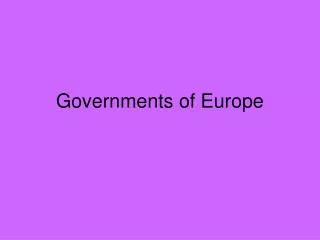 Governments of Europe