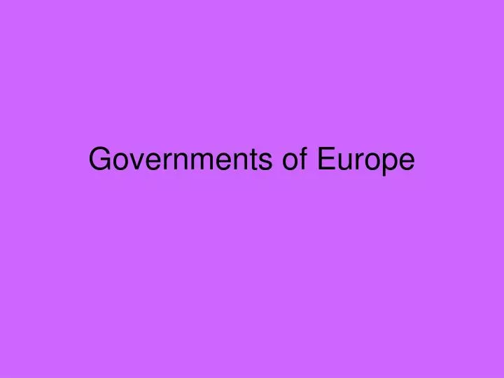 governments of europe