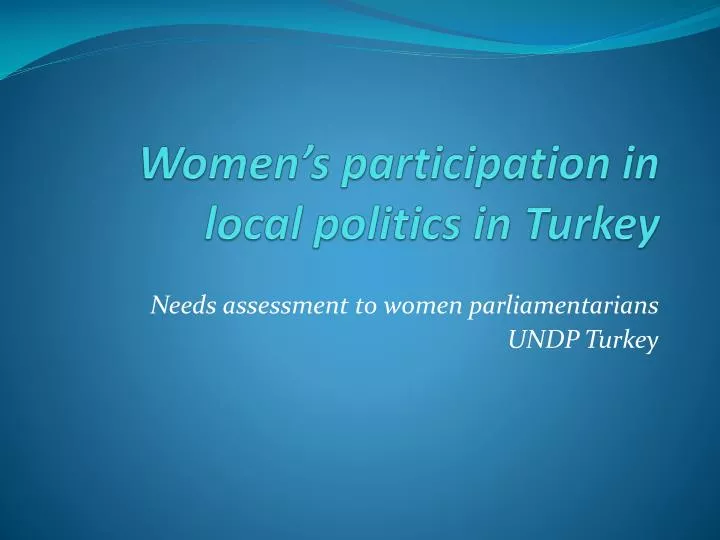 women s participation in local politics in turkey