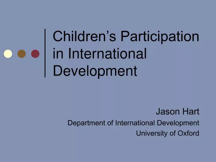 children s participation in international development