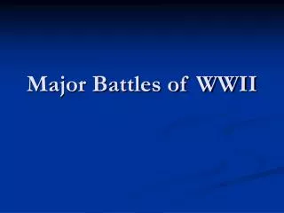 Major Battles of WWII