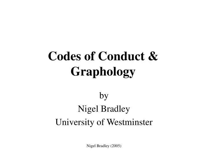 codes of conduct graphology