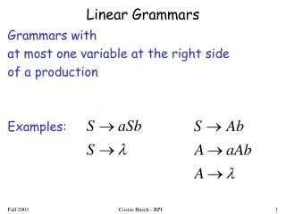 Linear Grammars