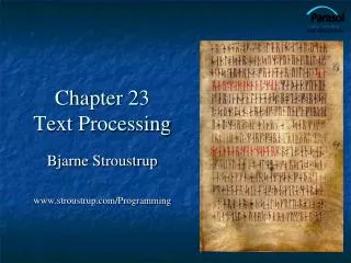 Chapter 23 Text Processing