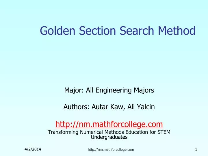 golden section search method