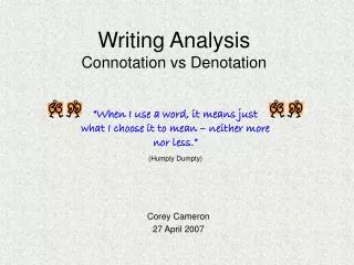 Writing Analysis Connotation vs Denotation