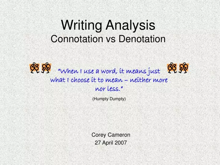 writing analysis connotation vs denotation