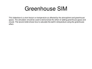 Greenhouse SIM