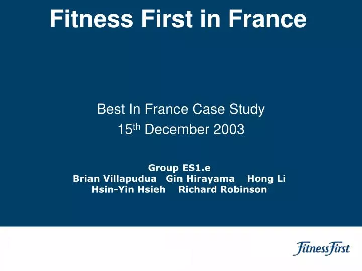 fitness first in france