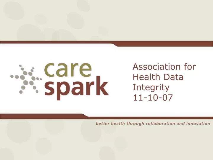 association for health data integrity 11 10 07