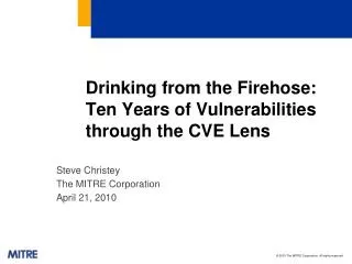 Drinking from the Firehose : Ten Years of Vulnerabilities through the CVE Lens