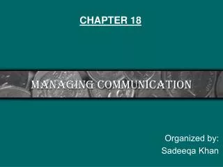 Managing Communication